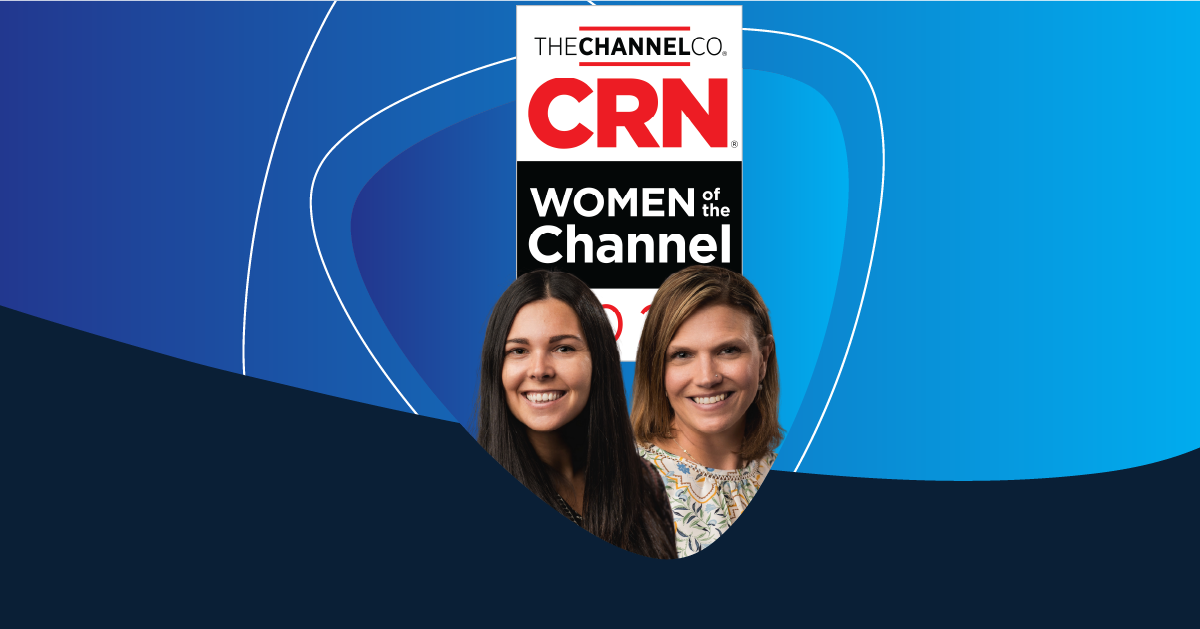 Cortnie Talbot and Brittany DiCicco featured alongside the CRN Women of the Channel 2024 logo on a blue background.