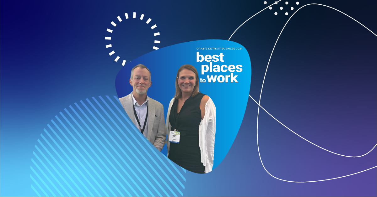 Photo of the Apex Digital team accepting the honor of being one of Crain's Best Places to Work in 2024